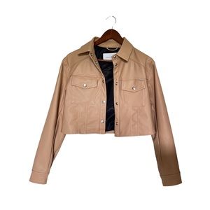 Calvin Klein Faux Leather Jacket in Nude Pink